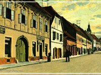 Trgovačka ulica koja je početkom 20 stoljeća nosila naziv Gajeva ulica, danas Trg dr Franje Tuđmana, snimljeno 1912 godine